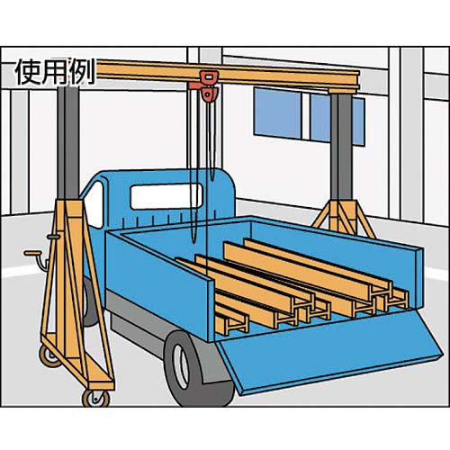 スーパー アルミ製門型クレーン(揚程:2〜3m)1ton PMC1000AN