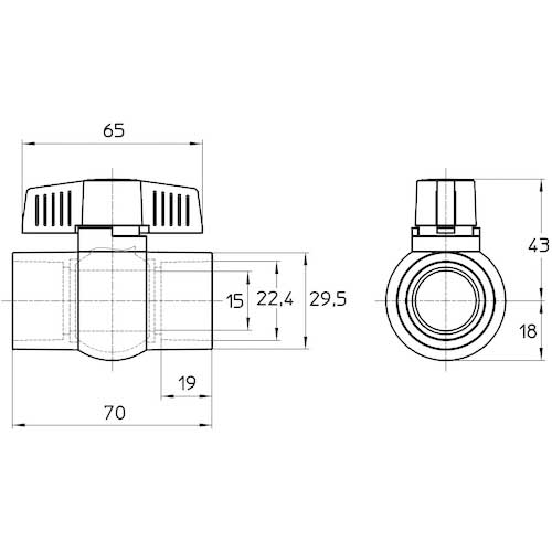 SANEI PVCボールバルブ VXH62-13-ZA