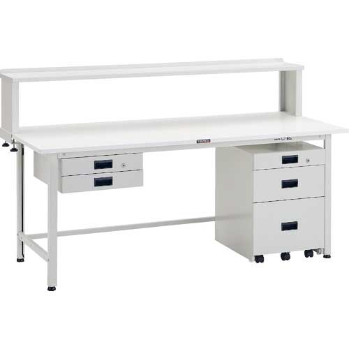 TRUSCO 軽荷重作業台(200kg)AO型 900X600XH740 下棚2枚付 ホワイト色 AO-0960LT2