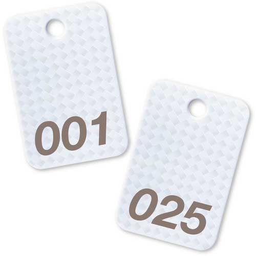 OP 荷札 番号札 四角 大 番号入り1〜25 白 (25枚入) BF-80-WH