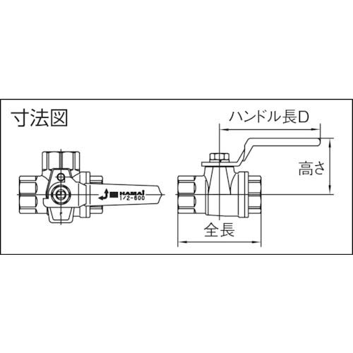 HAMAI ステンレス製3方ボールバルブ RSS-14-10RC