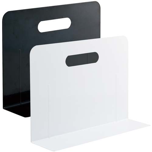 LIHIT ブックエンド・ワイドタイプ(マグネット付)白 A7352-0