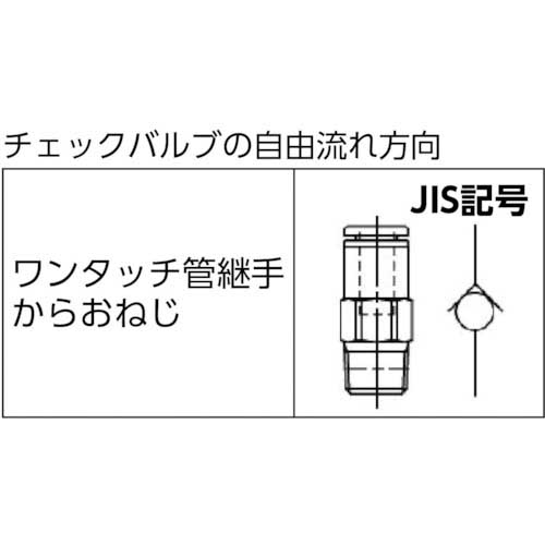 SMC ワンタッチ管継手付チェックバルブハーフユニオンタイプ 8D R3/8 AKH08B-03S