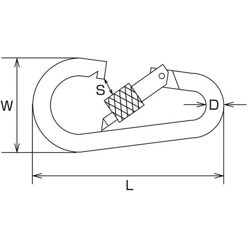 水本 ステンレス ナス型カラビナ 線径4mm 長さ45mm(1個入) B-2795