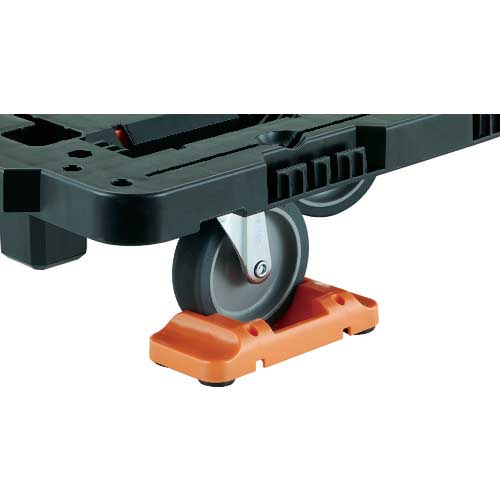 TRUSCO 連結式樹脂製2段台車 ビートル 900X600 自在5輪 とめたろう ハンドル付 ( BT924J5-E100T ) トラスコ中山(株) TRUSCO 連結式樹脂製2段台車 ビートル 900X600 自在3輪 内2輪