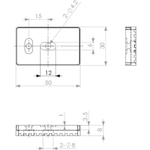 アインツ 当板・角型・黒2穴・ミニシリンダー用 CPL-060