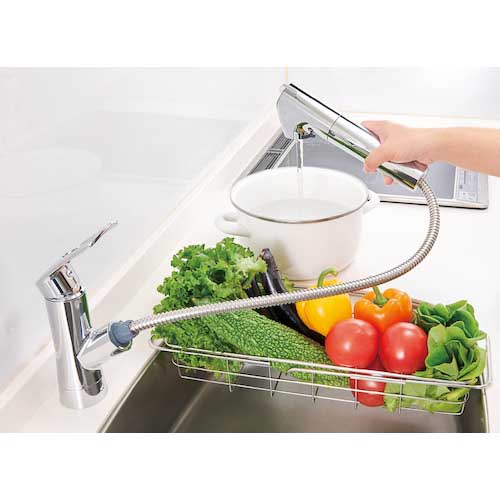 SANEI シングル浄水器付ワンホールスプレー混合栓 浄水器内蔵(PFOS・PFOA除去) 上面施工 吐水切替 K87128ETJV-13