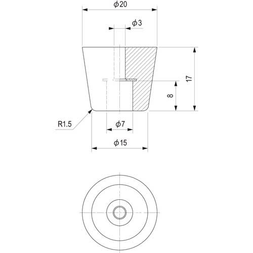 栃木屋 抗菌ゴム足 TM-TK-2017-F