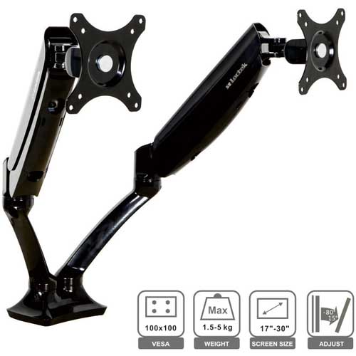 TRUSCO モニターアーム デュアル ガススプリング式 TVNDLB502D