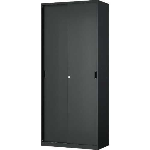 TRUSCO ユニット型壁面書庫 スチール引違い H2100 BK色 USBK-21