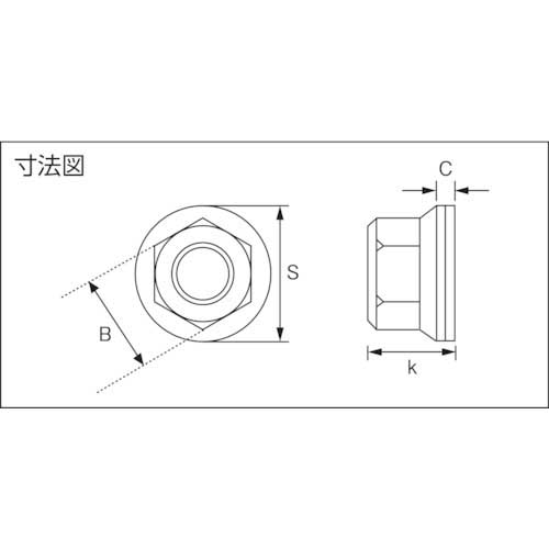 TRUSCO フランジナット セレート付 ステンレス M8 8個入 B134-0008