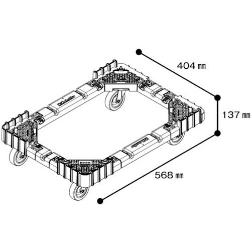 TRUSCO OCドーリー 50Lオリコン用 ナイロン車輪 4輪自在 ブルー OCD-50AN-B