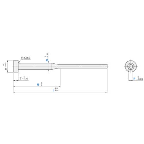 【廃番】TRUSCO 精密段付エジェクタピン T-ESH1-60-0.8-35