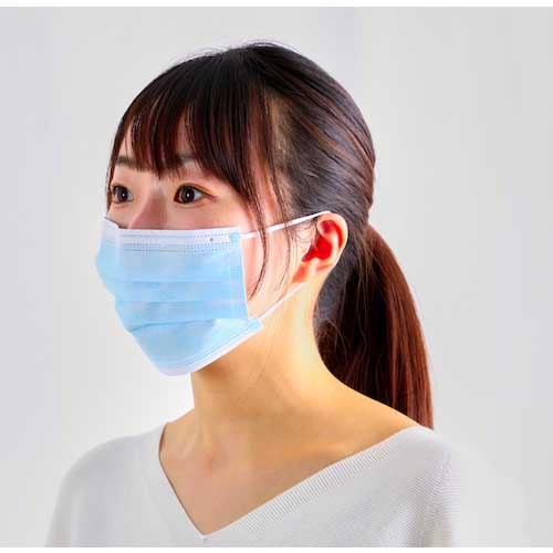 【廃番】TRUSCO 【売切廃番】 サージカルマスク(医療用レベル1)(50枚入個包装)ブルーMサイズ TSML1-50PB-M