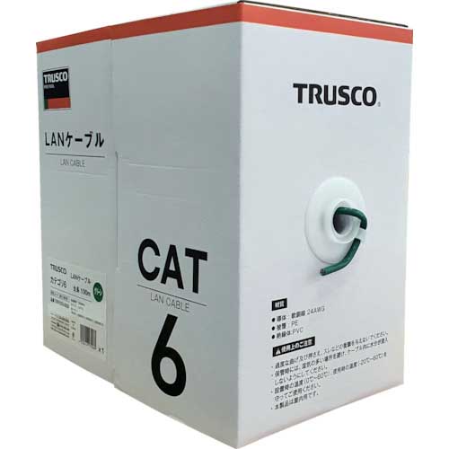 TRUSCO LANケーブル カテゴリ6 100m 黒 TUTP-CAT6-100BK