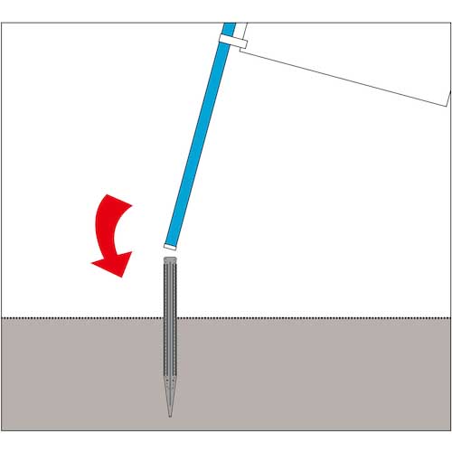 緑十字 のぼり旗用スタンド(打ち込みタイプ) ノボリ用ポール台P型 全長560mm ポリエチレン製 255114