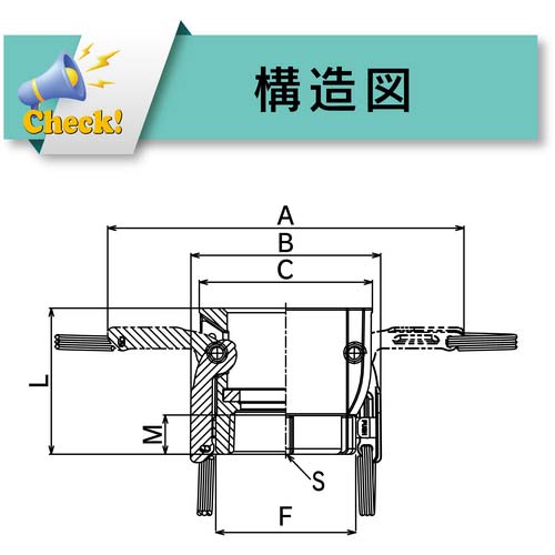 TOYOX カムロック ツインロックタイプカプラー メネジ 樹脂 633-DBL 2インチ PP 633-DBL-2-PP