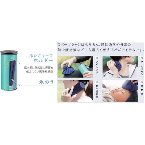 【廃番】ピーコック魔法瓶 アイスパック(保冷氷のう)ブルーグリーン ABA-51 GBL