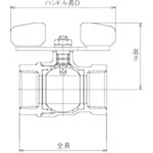TRUSCO ボールバルブ フルボア(大流量)タイプ蝶ハンドル(600型・黄銅)3/4 BAV-BFBH20A