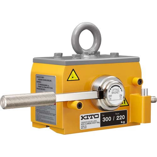 KITO スーパーマグ KRD形 使用荷重 平鋼300kg 丸鋼220kg(Φ200) 永久磁石・リフティングマグネット【選べる使用荷重】 KRD30