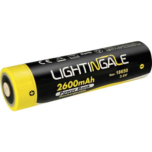 ライティンゲイル スマホにも給電できるリチウムイオン充電池2600mA/USB-TYPE-C/18650タイプ LTG0002