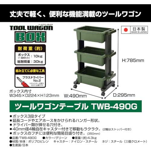 JEJアステージ ツールワゴンボックスTWB―490G TWB-490Gの通販｜現場市場