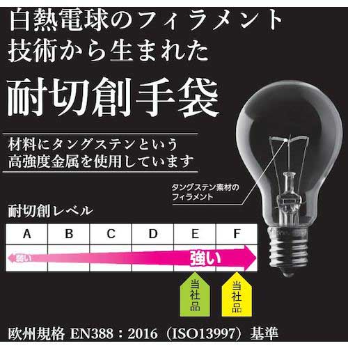 Panasonic 【ストロングンテ】タングステン耐切創手袋(ゴム無) WKTG0XH1AX