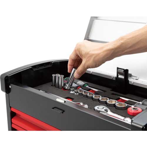 KTC スチール製工具箱 チェスト(3段3引出し) シルバー×レッド×ブラック 間口510×奥行275×高さ325mm EKR-103A