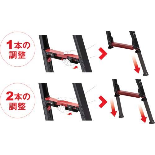 アルインコ 伸縮脚付はしご兼用脚立 GAUDI-X(ガウディ)210CM 最大使用質量100KG GUD210X