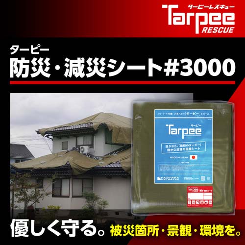 萩原 ターピー 防災・減災シート#3000 ODグリーン 10m×10m BOUSAI-OD1010