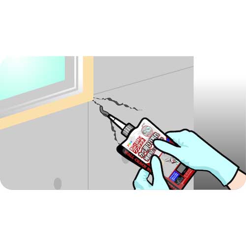 アサヒペン ワンタッチ カベ用ひび割れ補修材 200ML W102グレー 313126