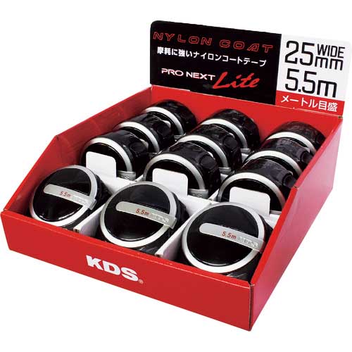 KDS コンベックス プロネクストライト 25巾 5.5m ブラック PXL25-55PBK