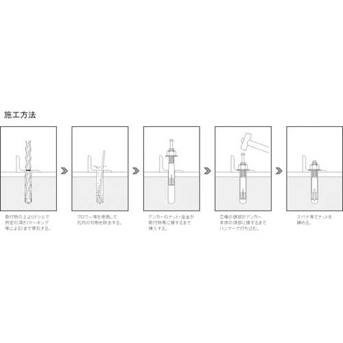サンライズ ハイアンカーSCタイプ<芯棒打込み式> ステンレス M8X50 SC850