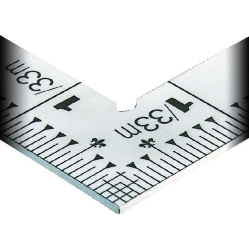 シンワ 曲尺厚手広巾シルバー尺表裏同目4段目盛 10464