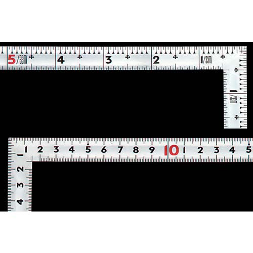 シンワ 曲尺 同厚併用 シルバー1尺6寸裏面50cm 名作赤数字入 10645