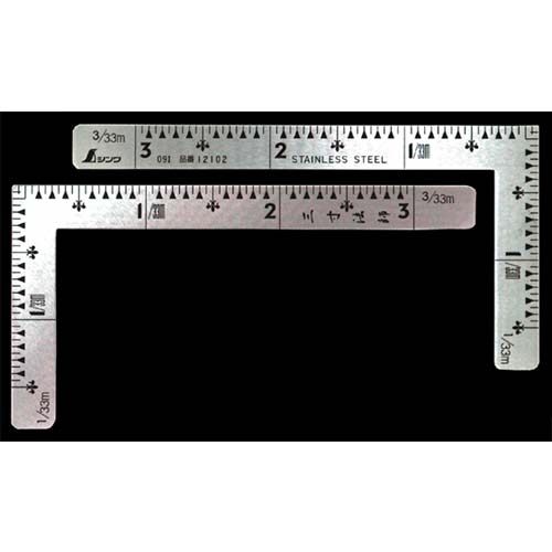 シンワ 小型曲尺 三寸法師 寸目盛 12102