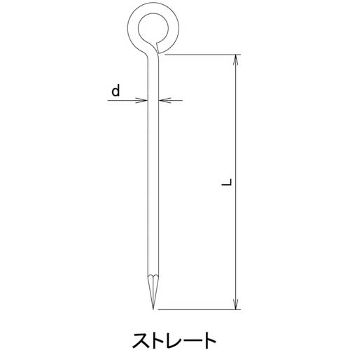 DAIDOHANT ロープ止め 丸型 (100本入) 6×100 (ユニクロ) 00044376