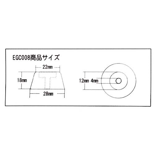 WAKI ネジ止ゴムクッション EGC-008 4個入り