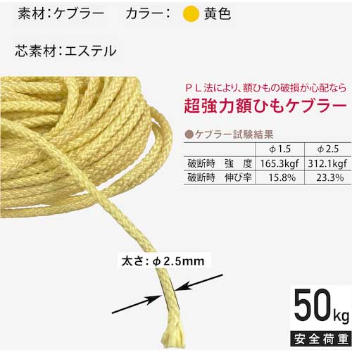 福井金属工芸 ケブラーひも2.5mm 4m F-0334