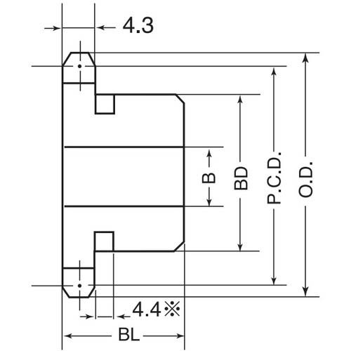 【廃番】三興製作所 標準新B型下孔品スプロケット M35型 M35B21