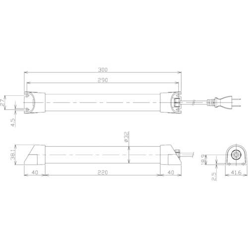 【廃番】NIKKI 簡易防水型LEDリニアライト AC100〜120V NLT4-10-AC-S(2M+P)