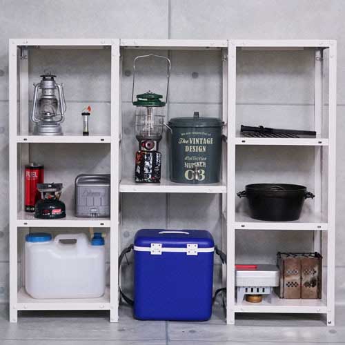 【廃番】北島 ボルト式棚 荷重40kg スマートラック 開放型 NSTR-047-2-W 2段 ホワイト 700×450×450