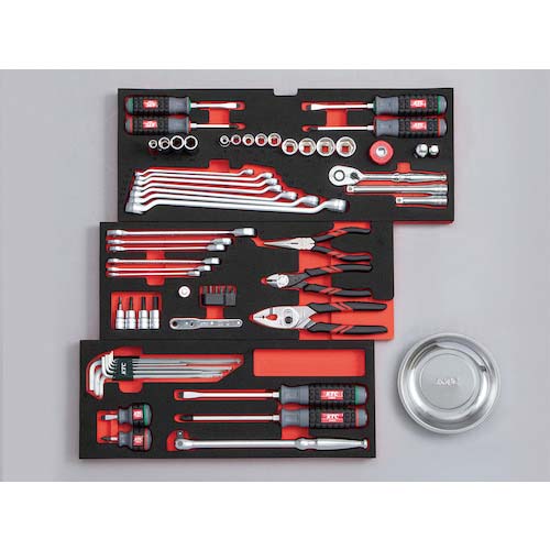 【廃番】KTC 2024SKSALE 9.5sq.スタンダード特別色セット66点(3段3引出し)(ブラック) SK36624XBK