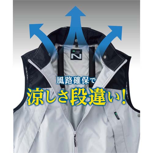 NSP 空調服 NC-1142 Nクールウェア ベスト上部ファン 胸ポケ(服4L