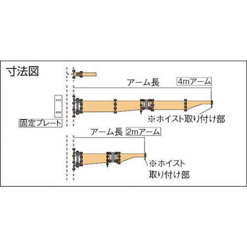 スーパー 柱取付式ジブクレーン(溶接型) 容量:250kg アーム長さ:3m ( JBC2530H ) (株)スーパーツール スーパー 柱取付式ジブクレーン(溶接型) 容量:250kg アーム長さ:3m