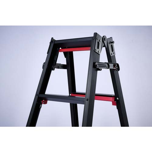 ハセガワ 脚部伸縮脚立 シャガマン ブラック 6段(10761) RYRB-18