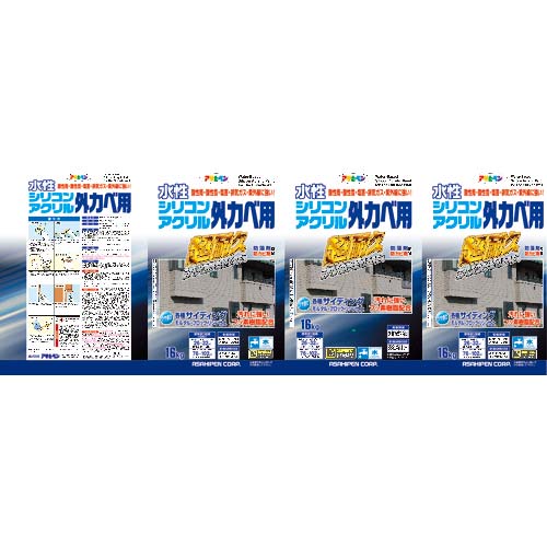 アサヒペン 水性シリコンアクリル外カベ用 16KG ソフトグレー 452733