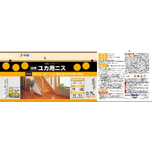 アサヒペン 油性ユカ用ニス 0.7L ツヤあり透明 524041