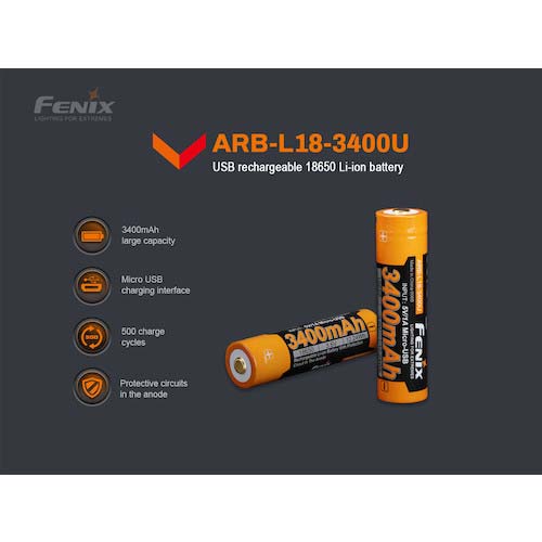 FENIX リチウムイオン専用充電電池 ARB-L18-3400U
