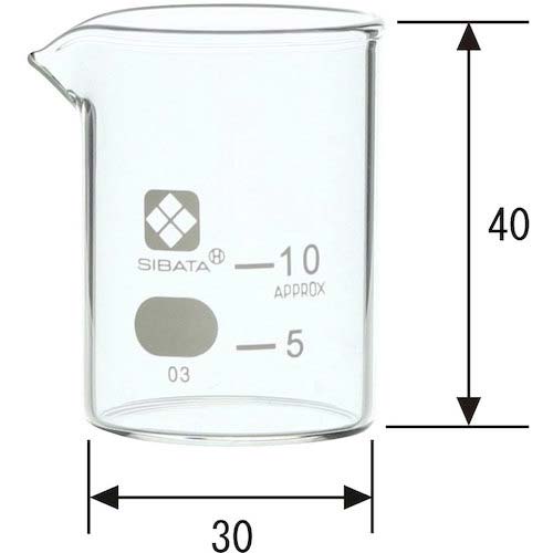 SIBATA ビーカー 目安目盛付 10mL 010020-10A